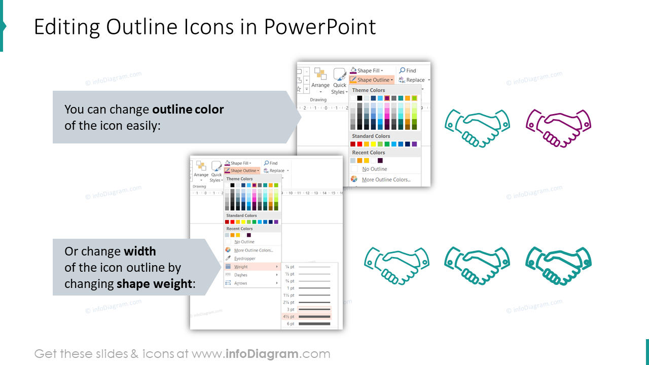 Editability of outline icons in PowerPoint