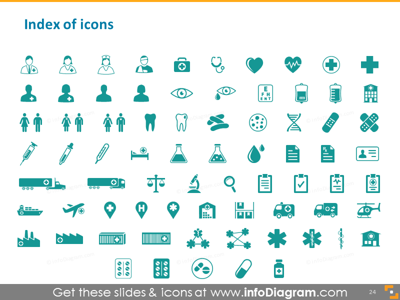Health care icons index medical pharma