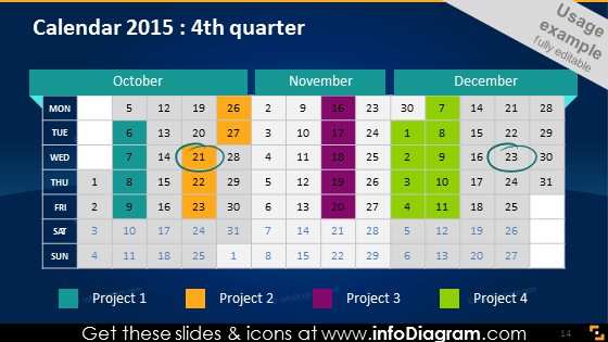 School Calendars 2015 2016 graphics (PPT tables and icons, EU ISO dates)