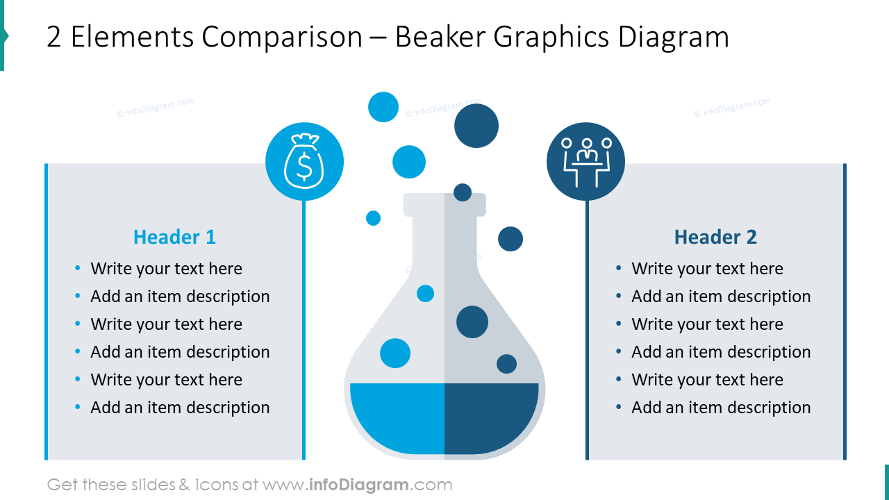 Two elements comparison: beaker graphics