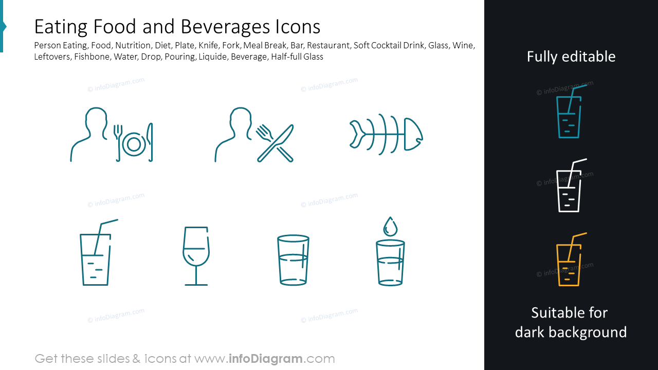 Iconos de comida y bebidas