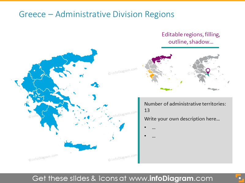 mapa de divisiones administrativas de Grecia