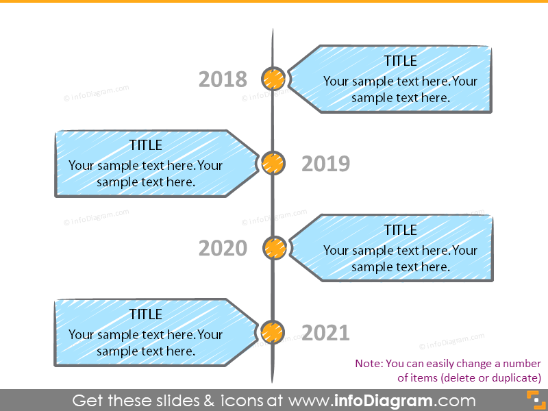 hand drawn time line powerpoint sketch shape
