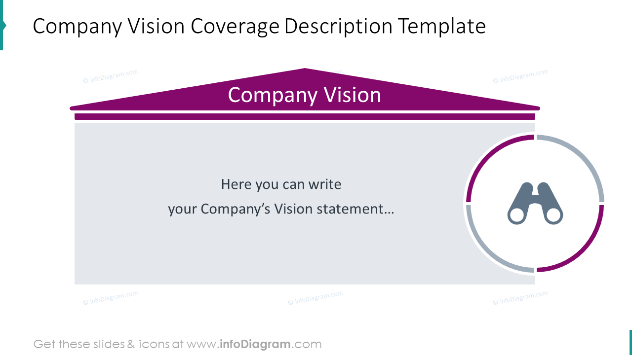 Company key values slide with description and icon