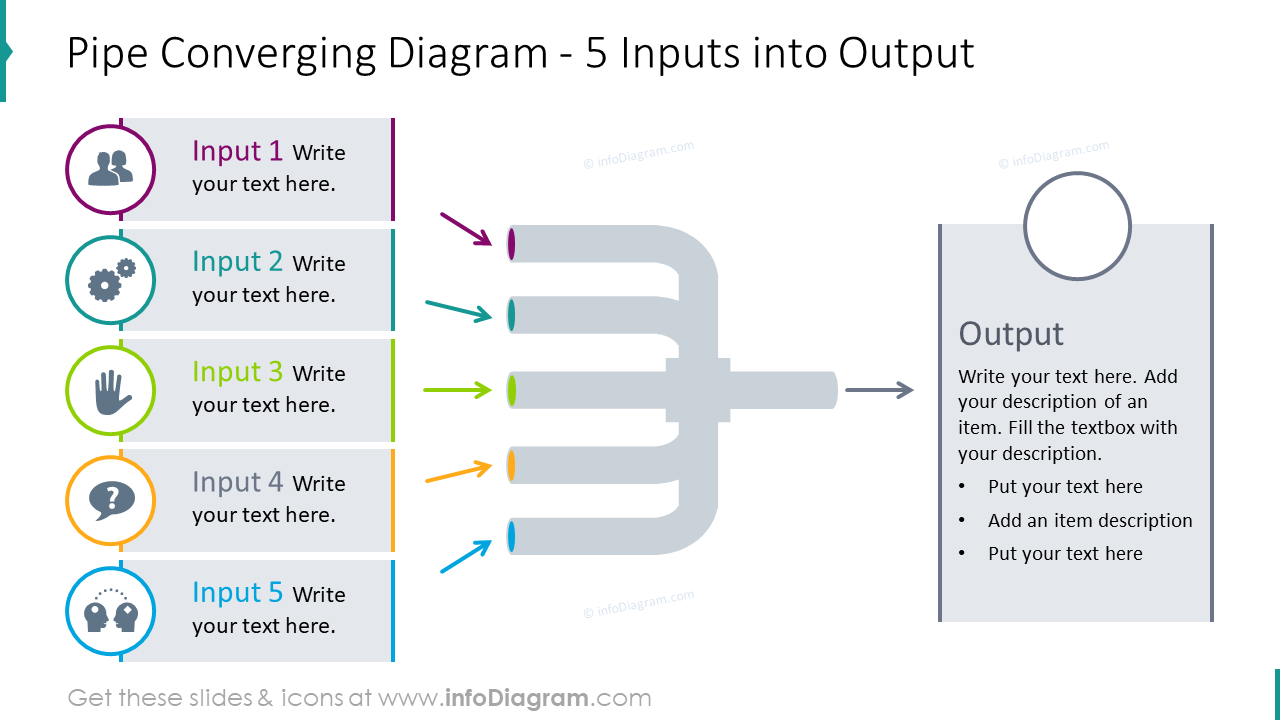 Pipe Converging Diagram PPT Slide