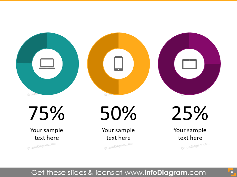 pie chart infographics template flat powepoint