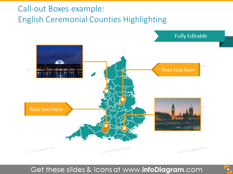 English Ceremonial Counties Map - infoDiagram