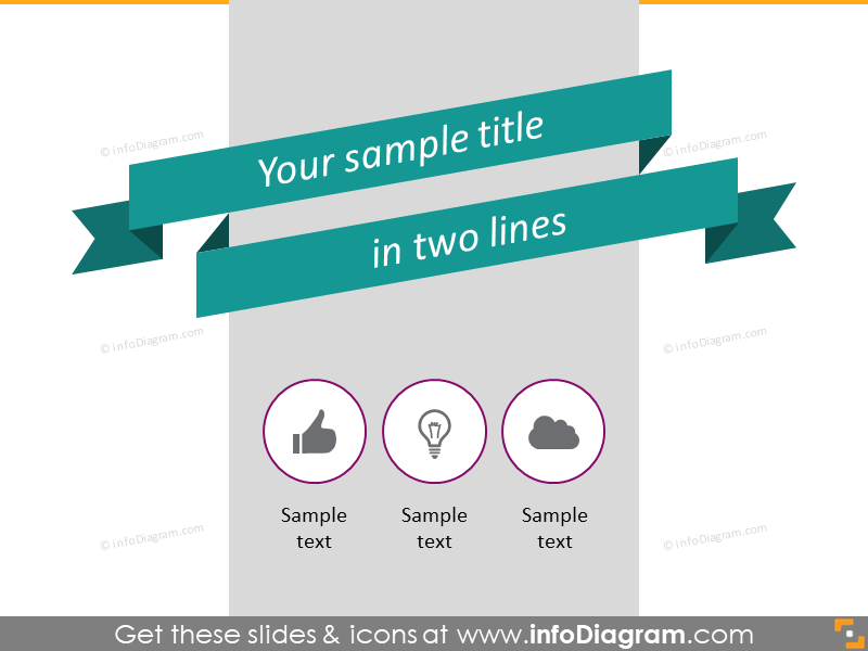 flat banner retro stripe title slide template infographics ppt
