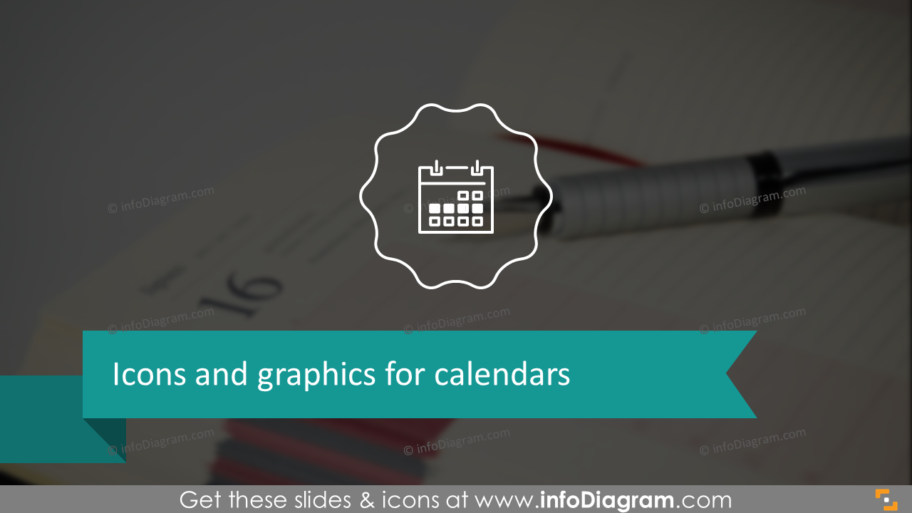 Icons and graphics for calendars: examples 