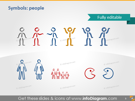 Symboles icônes de personnes ppt clipart
