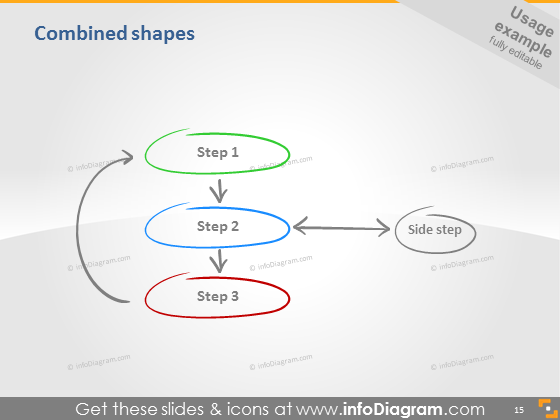 icônes ovales de phases de processus ppt clipart