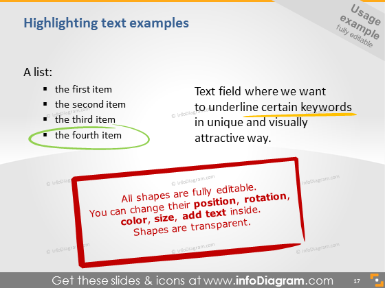 highlighting text icons ppt clipart