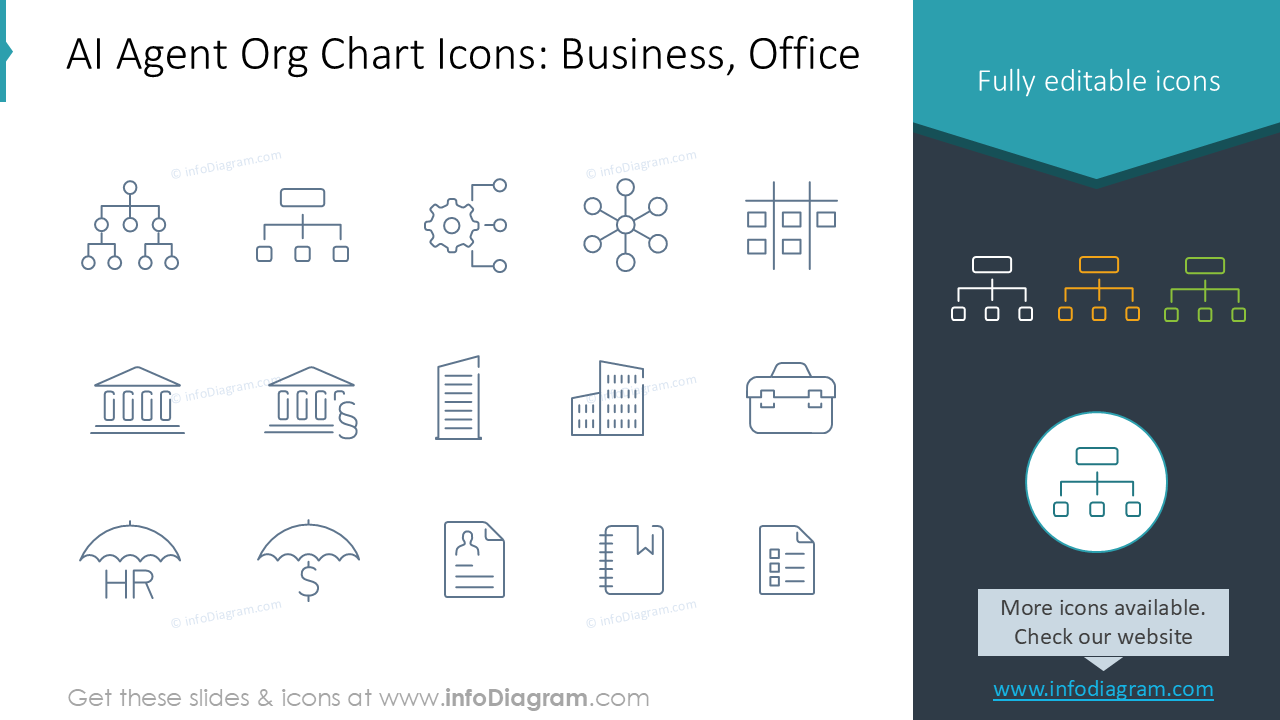 AI Agent Org Chart Icons: Business, Office