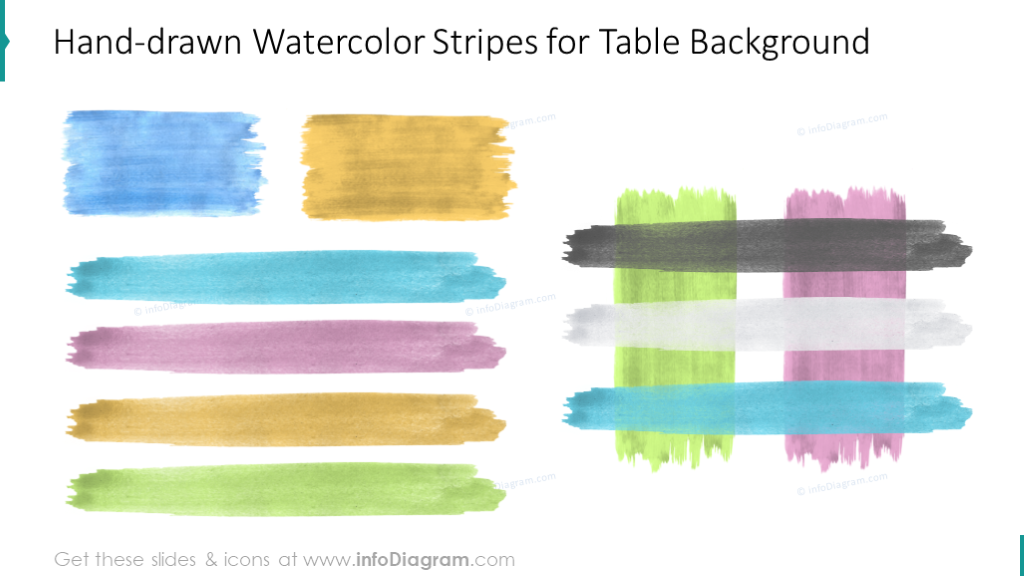 Watercolor stripes for a table background