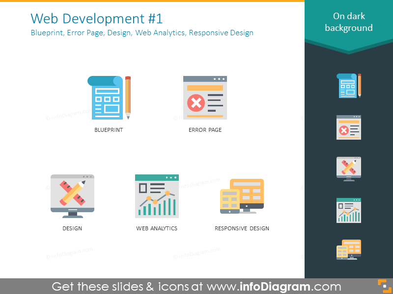 Blueprint, página de erro, design, análise da web, ícones de design responsivo