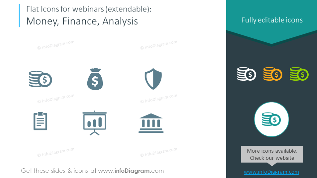 Finanz-Icon-Set für Webinare
