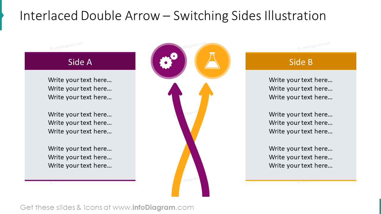 Interlaced projects light arrow diagram