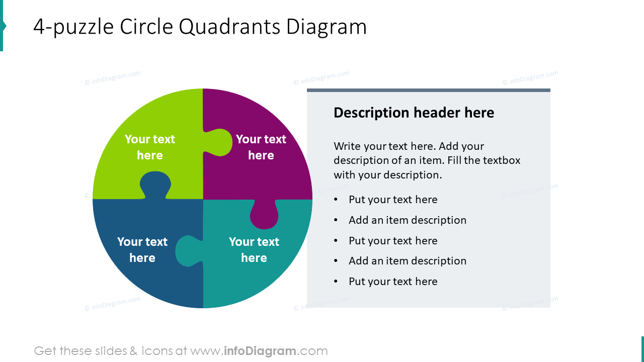 4-puzzle circle quadrants diagram