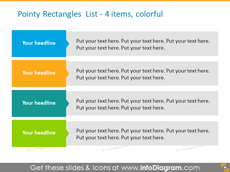 Exemple de la liste des rectangles colorés
