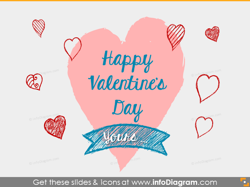 Saisonale Symbole - Glücklicher Valentinstag (PPT Clipart)