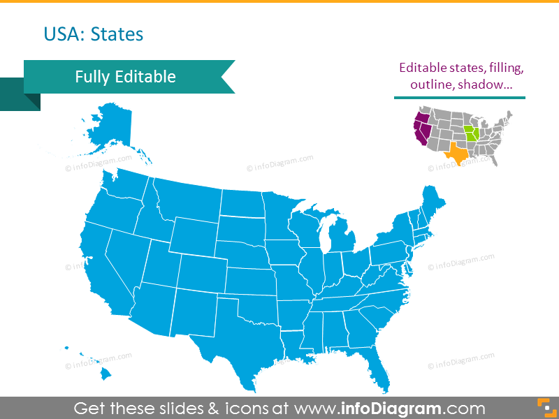 Vector  Map of US States