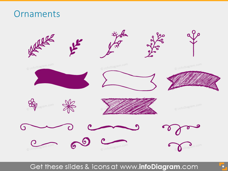 Flores dibujadas a mano (iconos PPT)