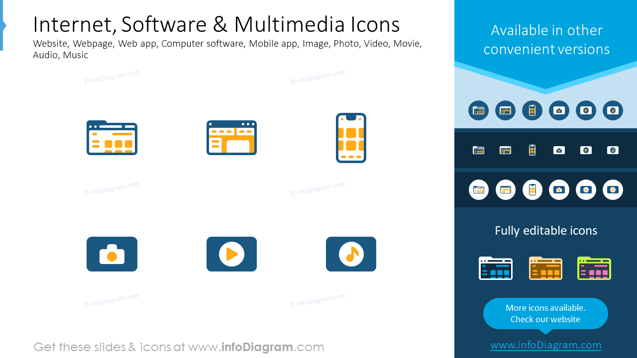 Internet, Software, Multimedia-Icons: Website, Webseite, Web-App