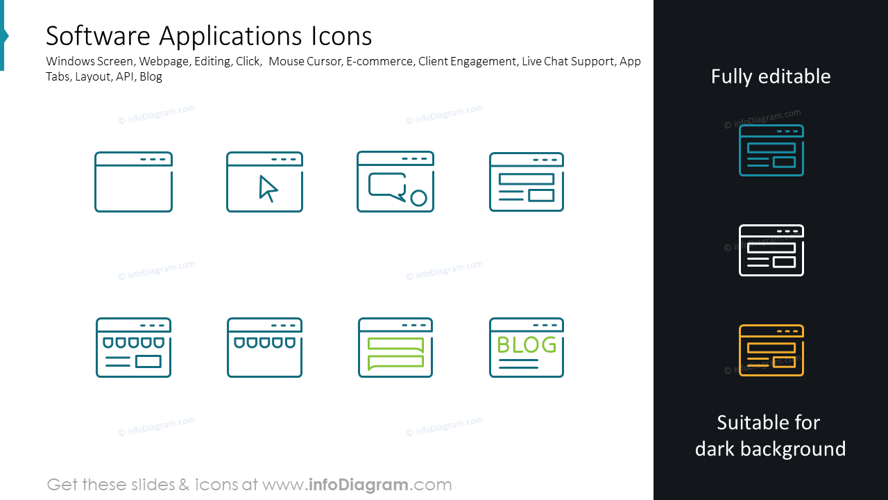 Icons für Softwareanwendungen