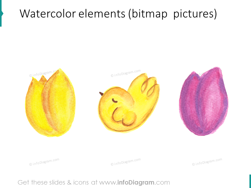 Iconos de primavera y Pascua escritos a mano (clipart de PPT)