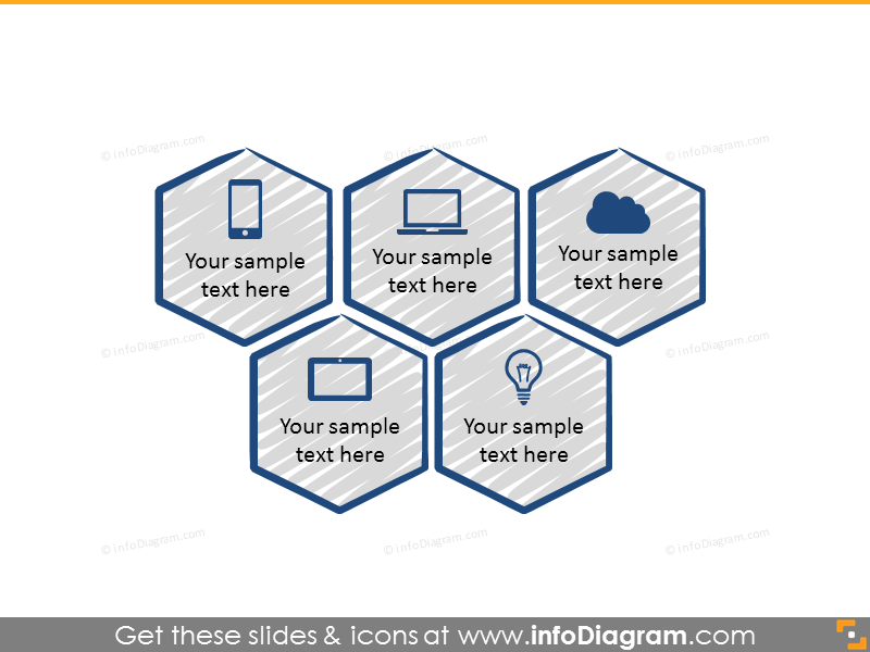 5-pieces hexagon diagram
