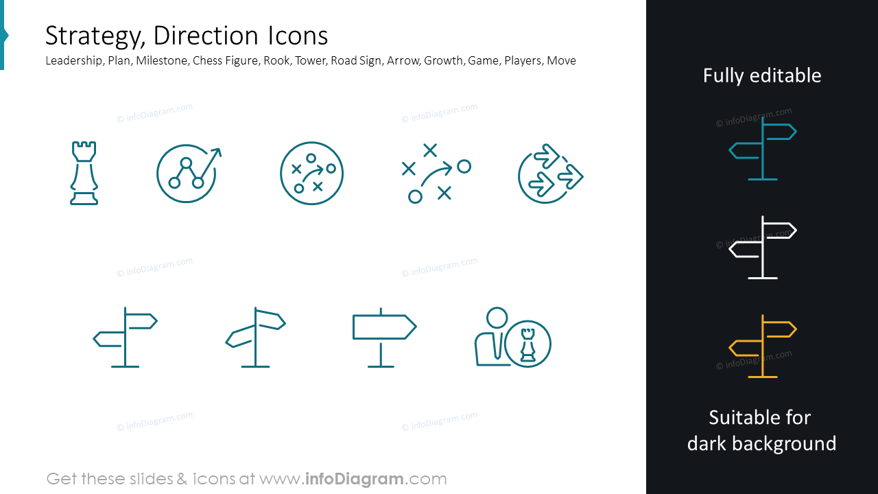Strategy, Direction Icons