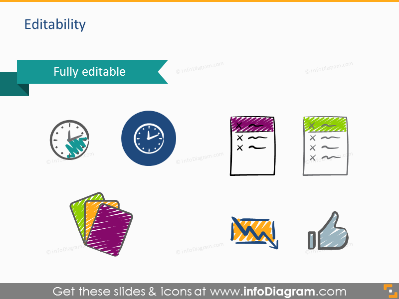 Modelo de Apresentação do Processo e Artefatos Scrum (ícones PPT)