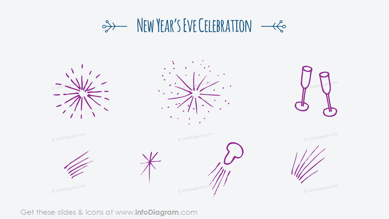 Creativo Feliz Vacaciones Acuarela, Santa, Nuevo Año 2017, Navidad (iconos PPT)