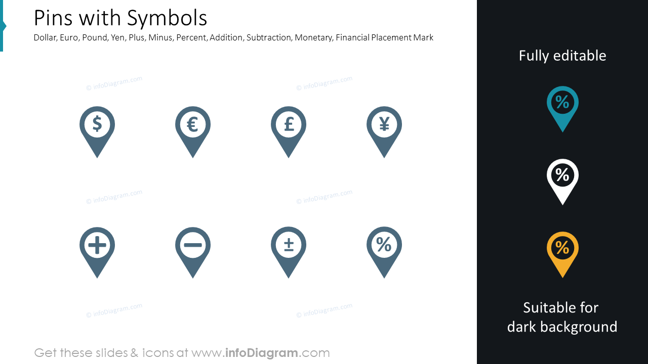 Épingles avec symboles