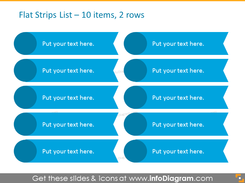 Smartart Template List for placing 10 items in 2 columns
