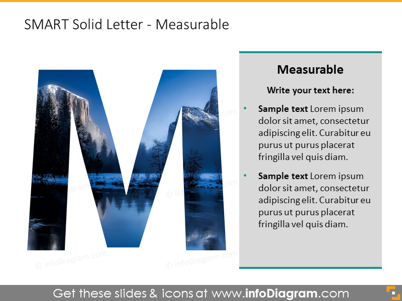 Modelo de metas SMART (diagramas PPT)