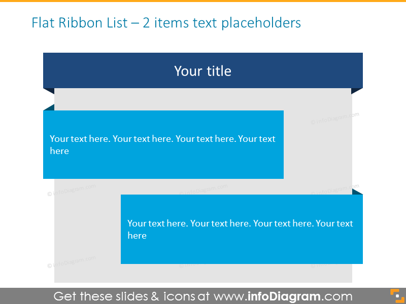 Liste de ruban plat – 2 éléments espaces réservés pour le texte