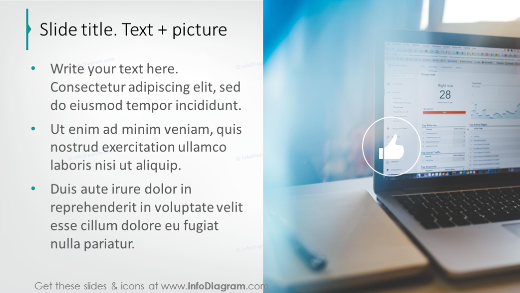 Slide de texto&nbsp;com imagem criativa