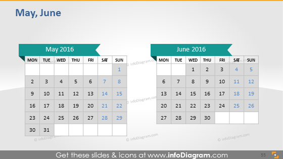 Gráficos dos Calendários Escolares 2015 2016 (tabelas e ícones PPT, datas do ISO da UE)