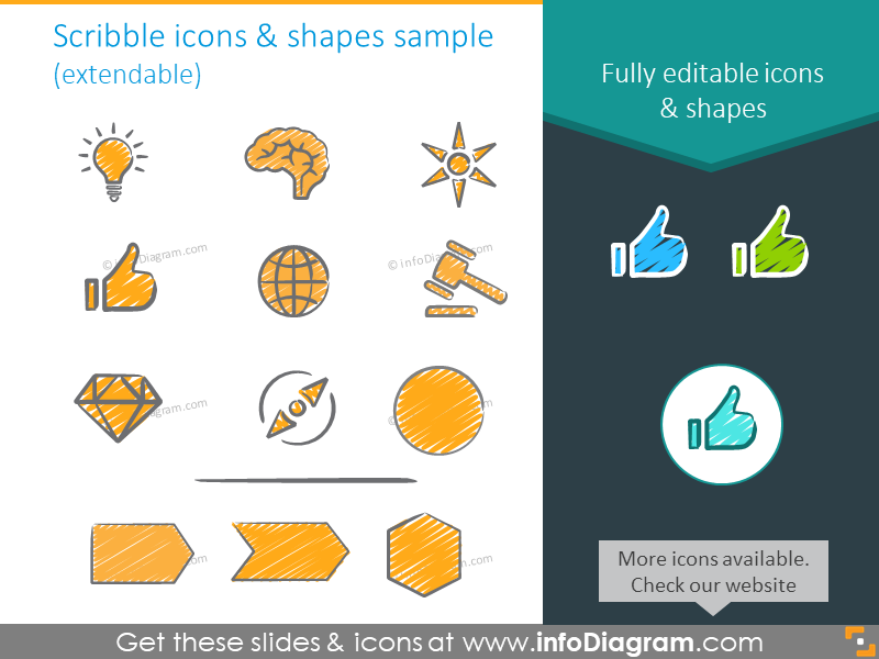 Diaporama créatif Slideshare Économiseur de temps Infographies (icônes et diagrammes PPT dessinés à la main)