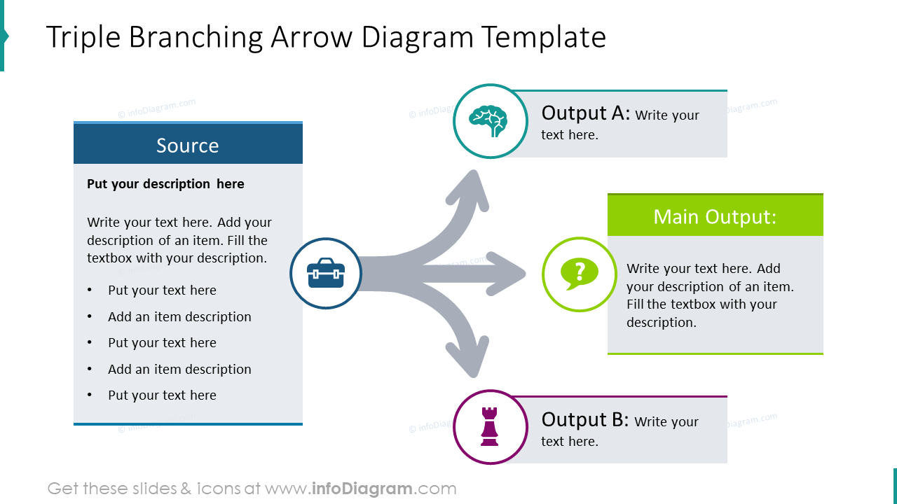 Triple branching arrow diagram