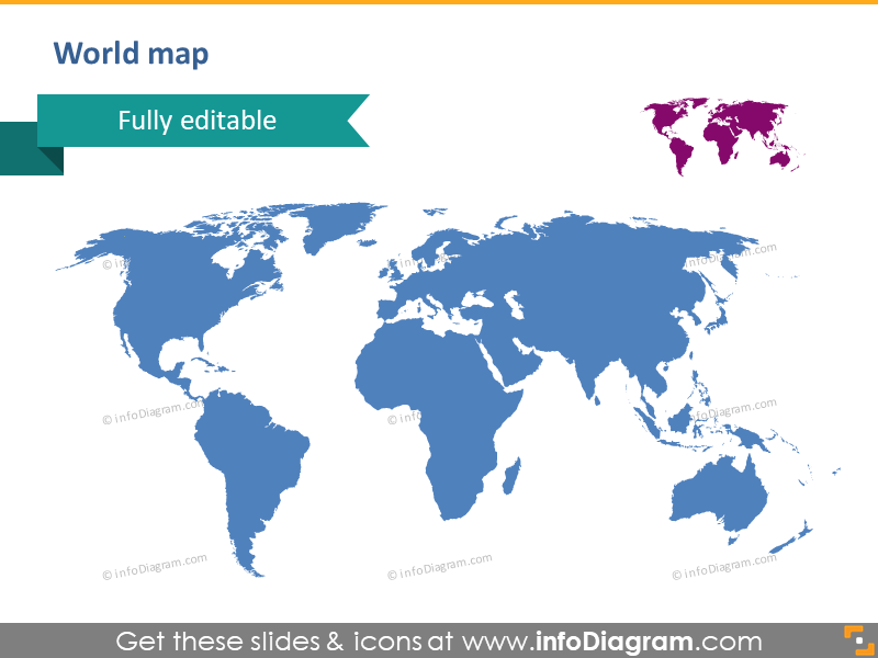 White World Map Africa Continent countries PowerPoint