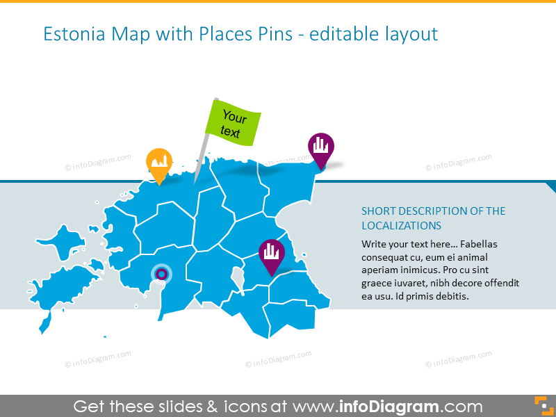 Estland Karte mit Orten-Pins