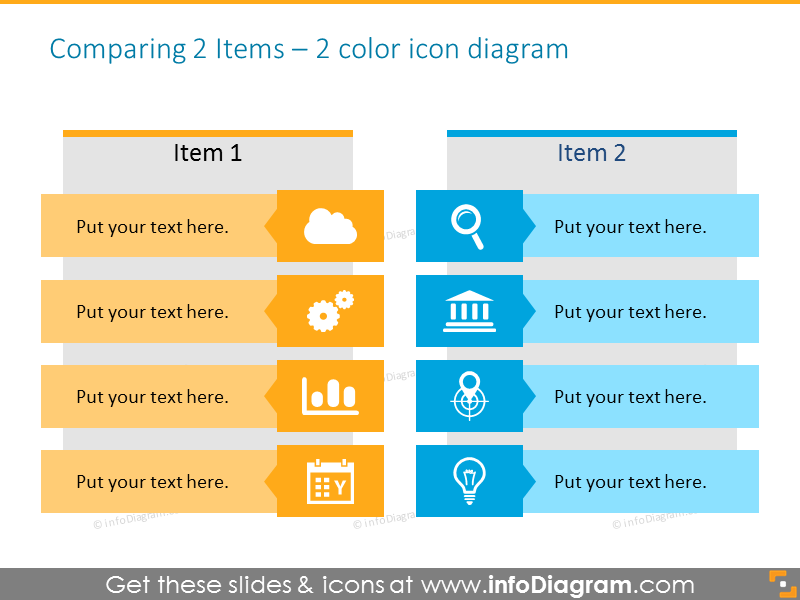 Comparison table - two columns with icons