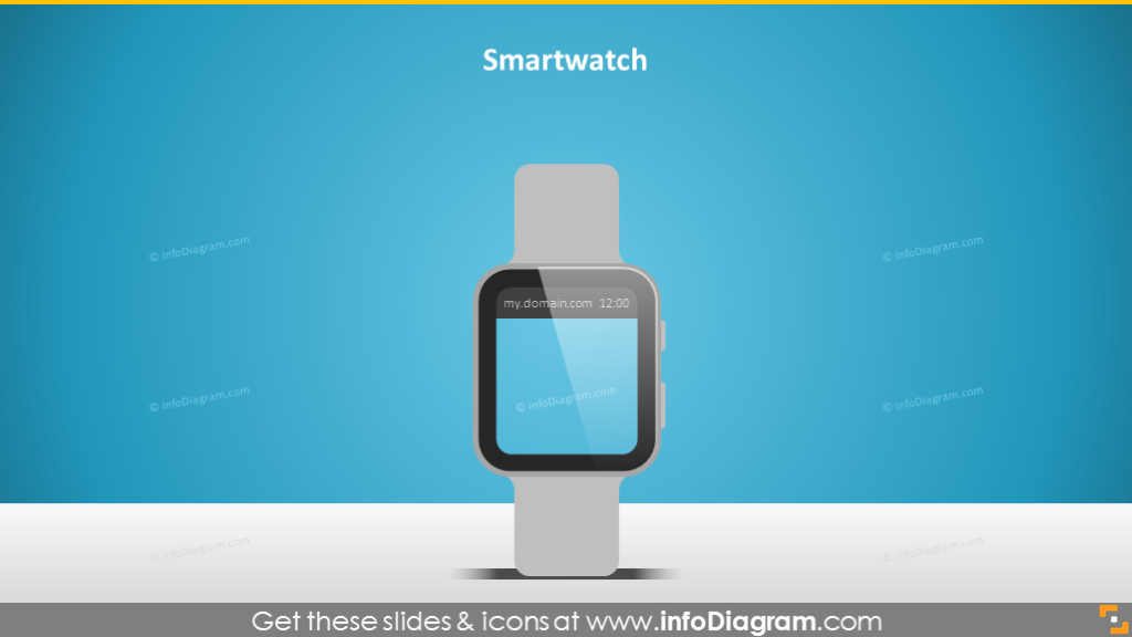 Smartwatch-Bildschirm iWatch-Display Bild PowerPoint-Drahtgitter