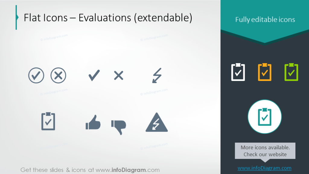 Icons that shows finance, analysis, control