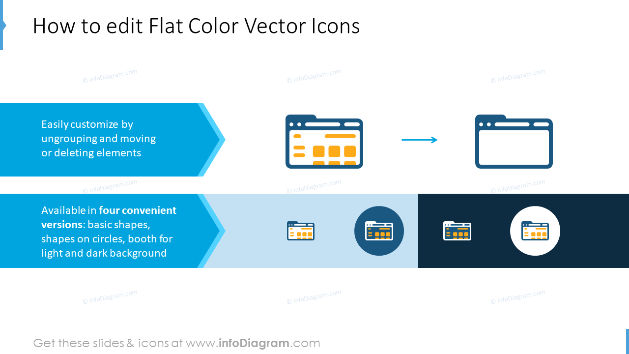 Bearbeitbarkeit von Flachfarbe Vektor-Icons