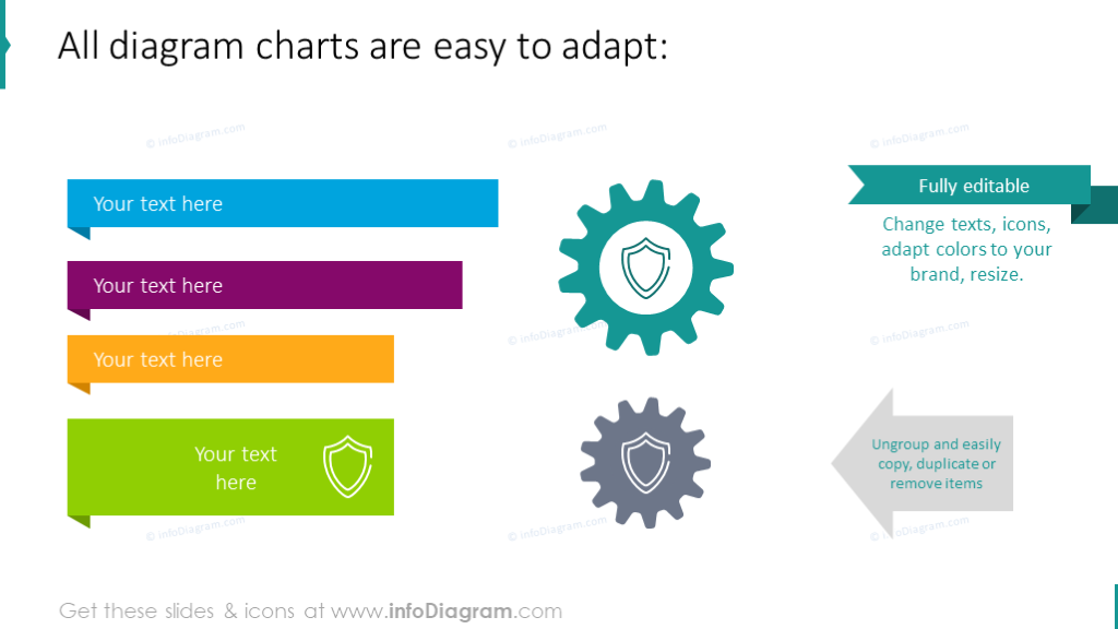 Data protection PowerPoint shapes