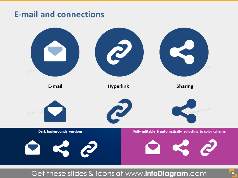 ppt-Icons E-Mail-Versand Hyperlink Metro Clipart