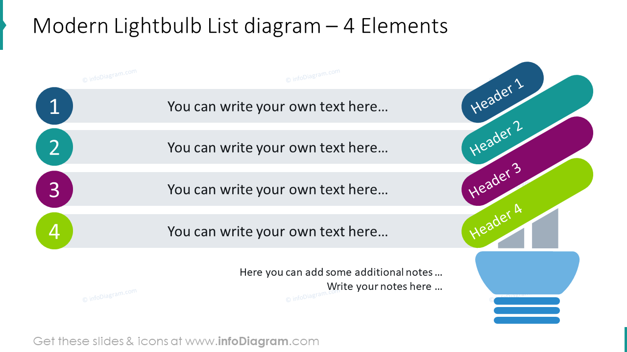 Modern Lightbulb List Diagram
